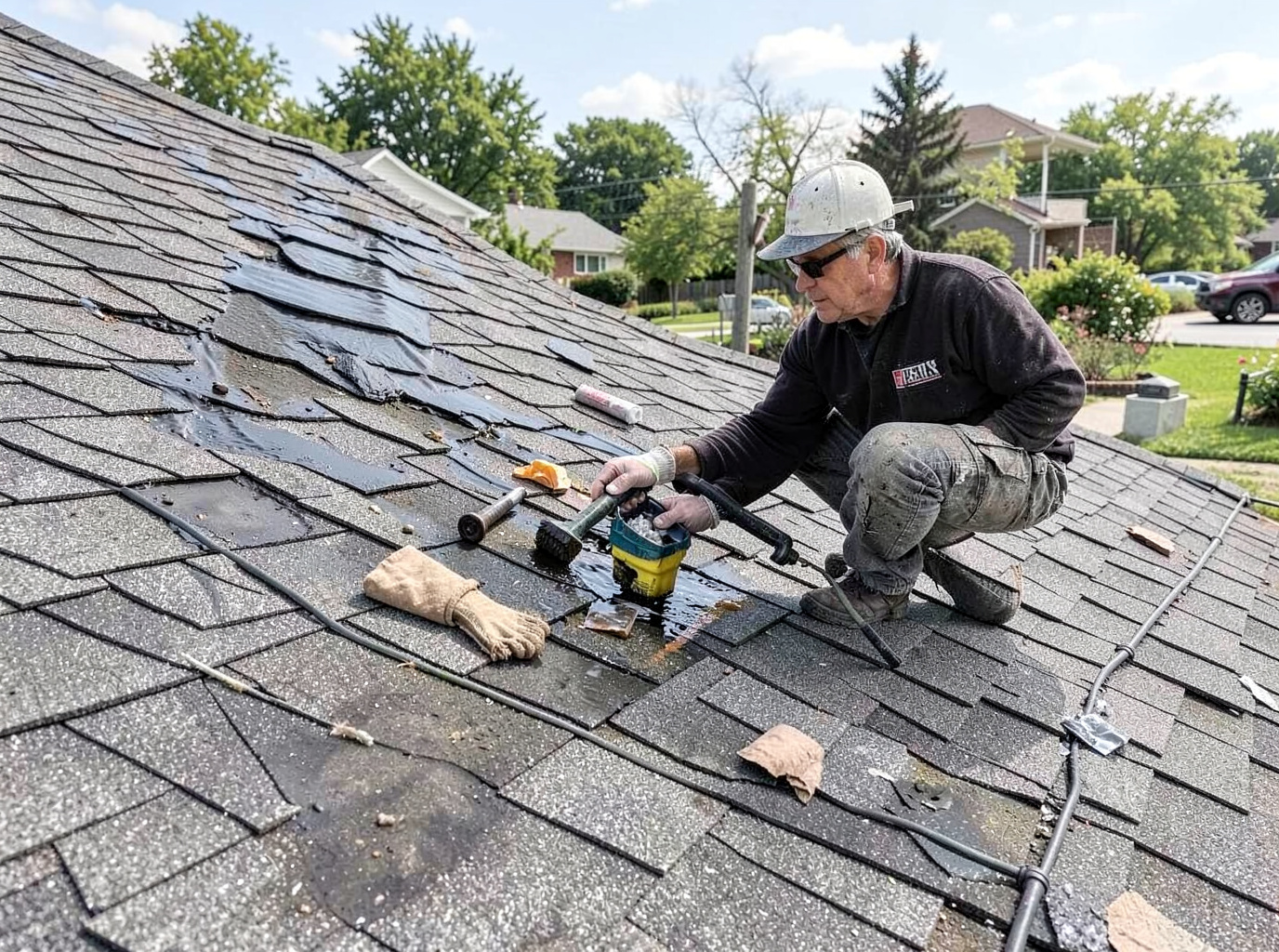 Shingle Roof Leak Repair in Davis